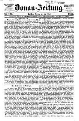 Donau-Zeitung Freitag 14. April 1865