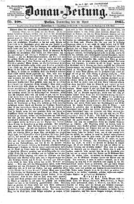 Donau-Zeitung Donnerstag 20. April 1865