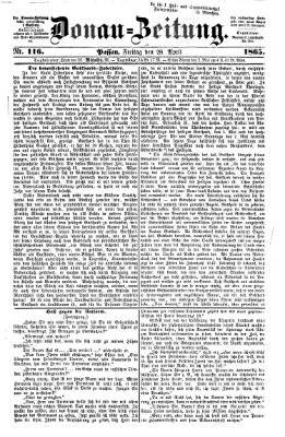 Donau-Zeitung Freitag 28. April 1865