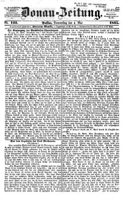 Donau-Zeitung Donnerstag 4. Mai 1865