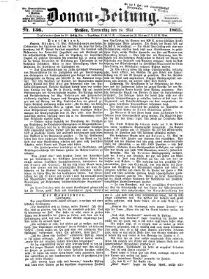 Donau-Zeitung Donnerstag 18. Mai 1865