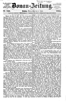 Donau-Zeitung Donnerstag 1. Juni 1865