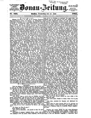 Donau-Zeitung Donnerstag 15. Juni 1865