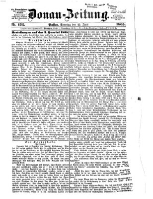 Donau-Zeitung Sonntag 25. Juni 1865