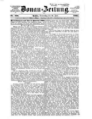 Donau-Zeitung Donnerstag 29. Juni 1865