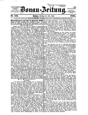 Donau-Zeitung Freitag 30. Juni 1865