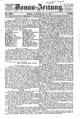 Donau-Zeitung Donnerstag 13. Juli 1865