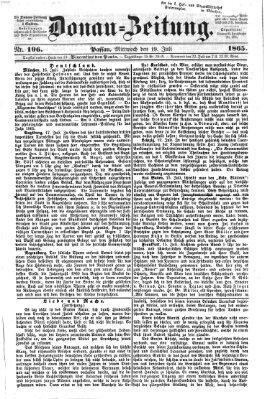 Donau-Zeitung Mittwoch 19. Juli 1865