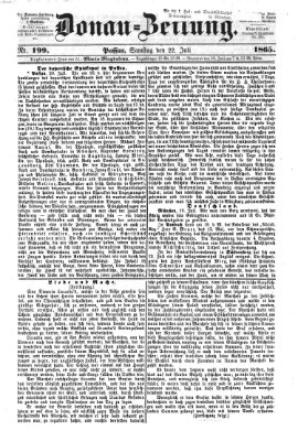 Donau-Zeitung Samstag 22. Juli 1865