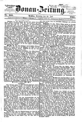 Donau-Zeitung Sonntag 30. Juli 1865