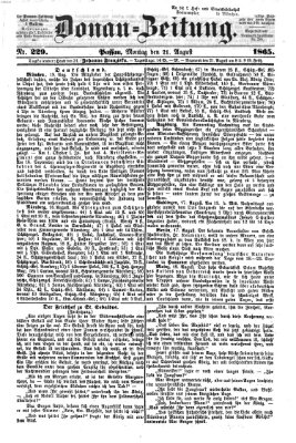 Donau-Zeitung Montag 21. August 1865