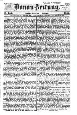 Donau-Zeitung Freitag 1. September 1865