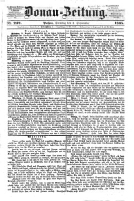 Donau-Zeitung Sonntag 3. September 1865