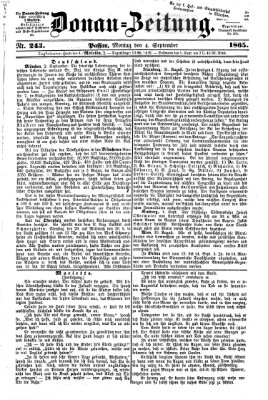 Donau-Zeitung Montag 4. September 1865