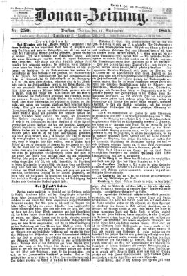 Donau-Zeitung Montag 11. September 1865