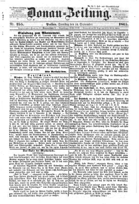 Donau-Zeitung Samstag 16. September 1865