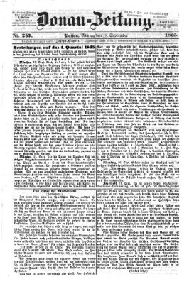 Donau-Zeitung Montag 18. September 1865