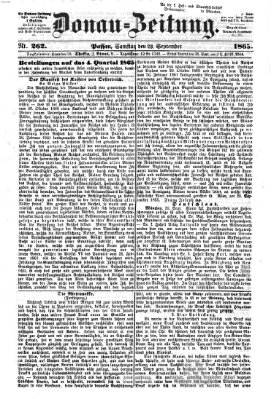 Donau-Zeitung Samstag 23. September 1865