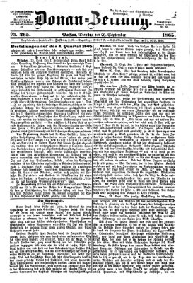 Donau-Zeitung Dienstag 26. September 1865