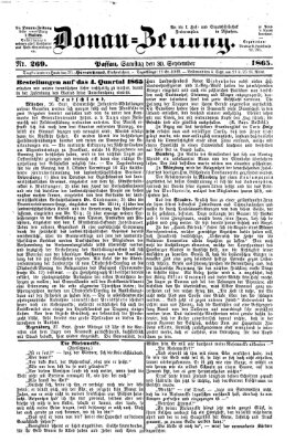 Donau-Zeitung Samstag 30. September 1865