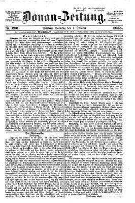 Donau-Zeitung Sonntag 1. Oktober 1865