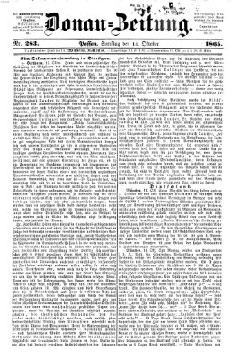 Donau-Zeitung Samstag 14. Oktober 1865