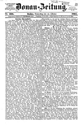 Donau-Zeitung Donnerstag 19. Oktober 1865