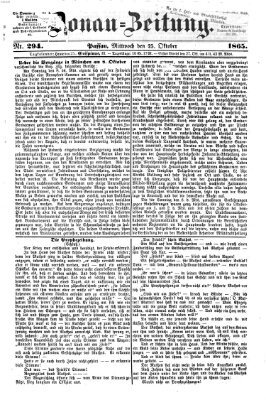 Donau-Zeitung Mittwoch 25. Oktober 1865