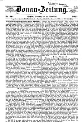 Donau-Zeitung Sonntag 12. November 1865