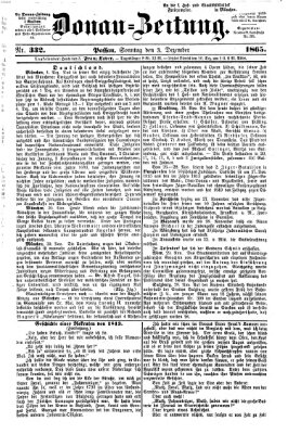 Donau-Zeitung Sonntag 3. Dezember 1865