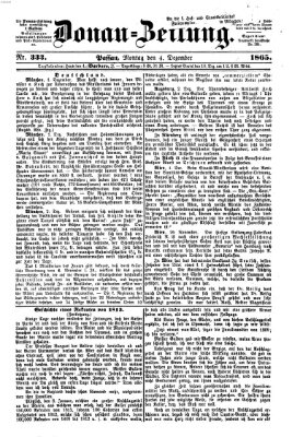 Donau-Zeitung Montag 4. Dezember 1865