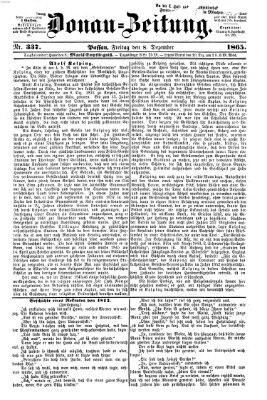 Donau-Zeitung Freitag 8. Dezember 1865