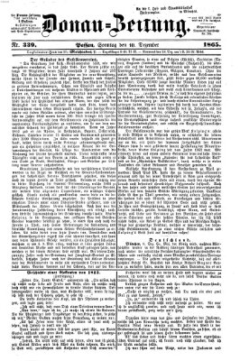 Donau-Zeitung Sonntag 10. Dezember 1865