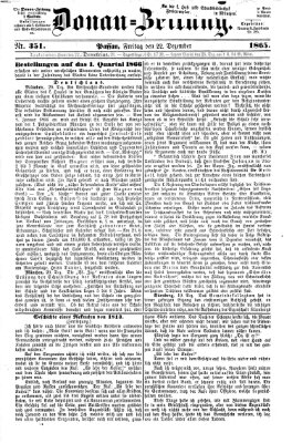 Donau-Zeitung Freitag 22. Dezember 1865