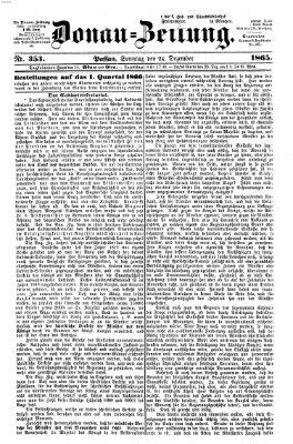 Donau-Zeitung Sonntag 24. Dezember 1865