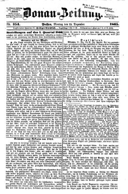 Donau-Zeitung Montag 25. Dezember 1865