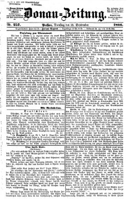 Donau-Zeitung Dienstag 18. September 1866