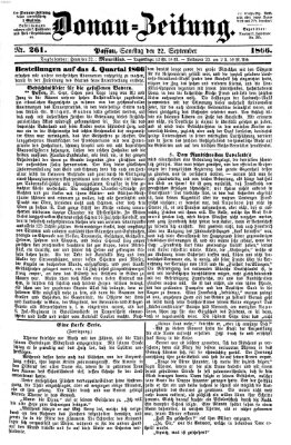 Donau-Zeitung Samstag 22. September 1866