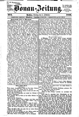 Donau-Zeitung Freitag 5. Oktober 1866