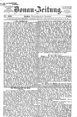 Donau-Zeitung Donnerstag 8. November 1866