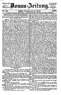 Donau-Zeitung Donnerstag 10. Januar 1867