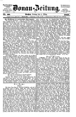 Donau-Zeitung Freitag 1. März 1867