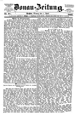 Donau-Zeitung Montag 1. April 1867