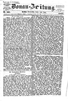 Donau-Zeitung Donnerstag 13. Juni 1867