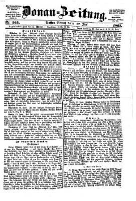 Donau-Zeitung Montag 17. Juni 1867