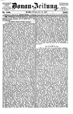 Donau-Zeitung Freitag 12. Juli 1867