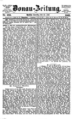 Donau-Zeitung Samstag 13. Juli 1867