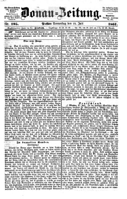 Donau-Zeitung Donnerstag 18. Juli 1867