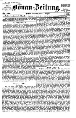 Donau-Zeitung Samstag 3. August 1867