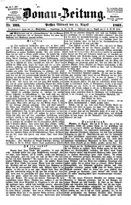 Donau-Zeitung Mittwoch 14. August 1867